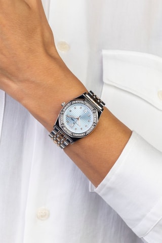 Montre à quartz en acier - Argenté et bleu - Frederic Graff