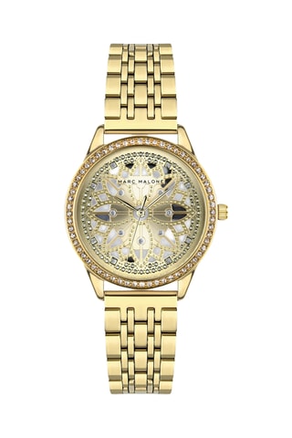 Montre à quartz en acier - Doré