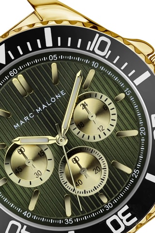 Montre à quartz en acier - Chronographe - Doré et noir