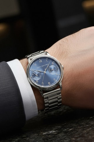 Montre à quartz en acier - Argenté et ciel