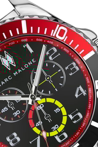 Montre à quartz en cuir - Noir et argenté