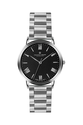 Montre à quartz en acier - Argenté et noir - Frédéric Graff
