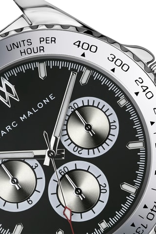 Montre à quartz en cuir - Noir et argenté