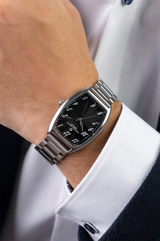 Montre à quartz en acier - Argenté et noir - Frederic Graff