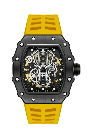 Montre automatique en silicone - Jaune et noir