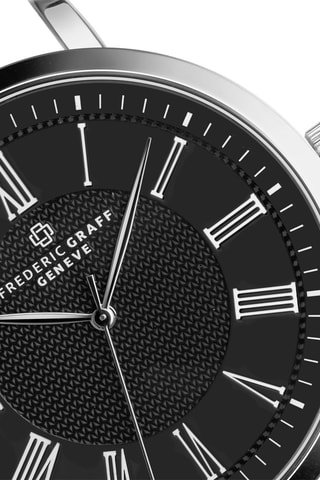Montre à quartz en acier - Argenté et noir - Frederic Graff