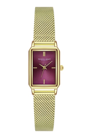 Montre à quartz en acier - Doré et bordeaux - Frederic Graff