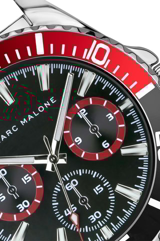 Montre à quartz en acier - Argenté et noir