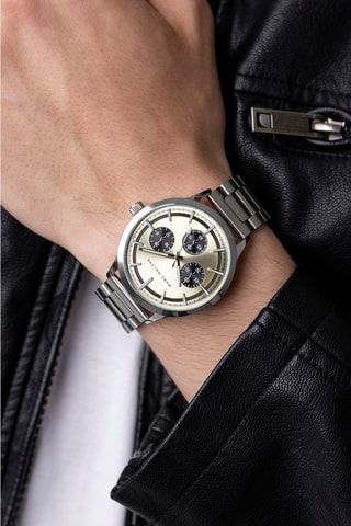 Montre à quartz en acier - Argenté et doré - Marc Malone