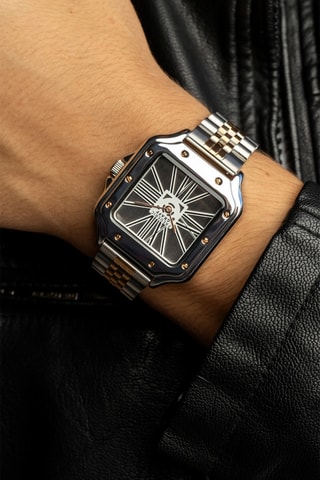 Montre à quartz en acier - Argenté et doré rose - Frederic Graff