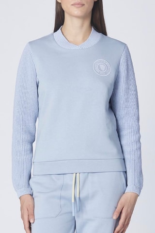 Sweat bi-matière - Bleu clair