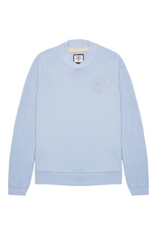 Sweat bi-matière - Bleu clair