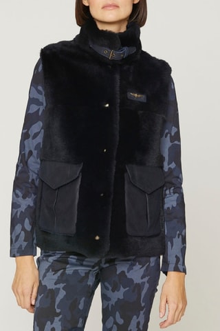 Gilet sans manches en laine vierge - Bleu marine