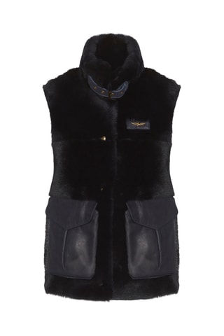 Gilet sans manches en laine vierge - Bleu marine