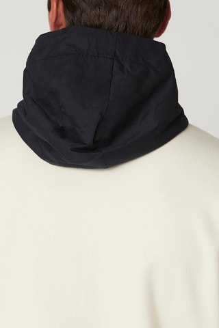 Chaqueta con capucha - Azul marino y crudo