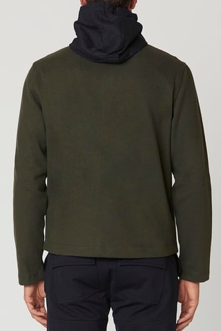 Chaqueta con capucha - Azul marino y caqui