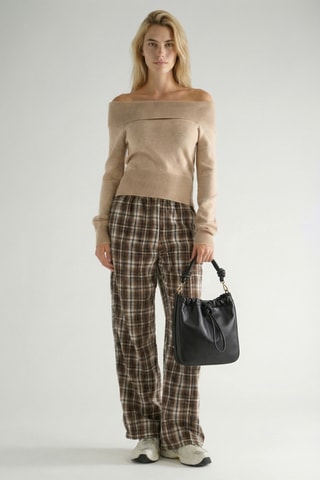 Mala bucket em couro de carneiro - Preto