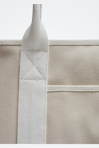 Mala shopper - Bege e branco