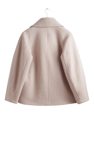 Casaco regular em lã - Bege