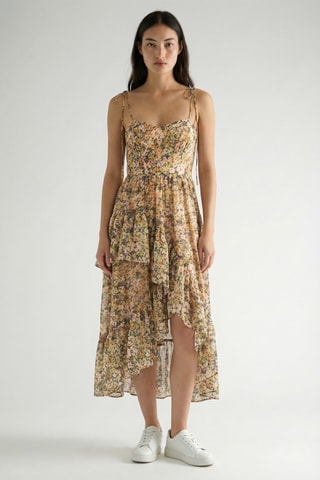 Vestido estilo patinadora - Amarelo e verde