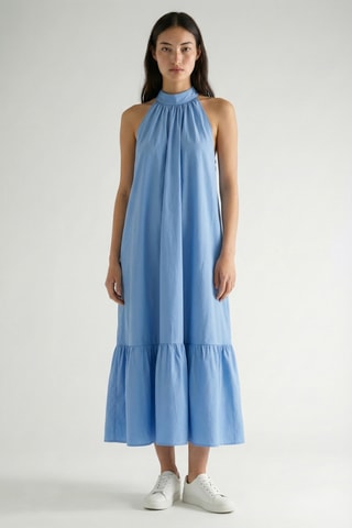 Vestido comprido - Azul-claro