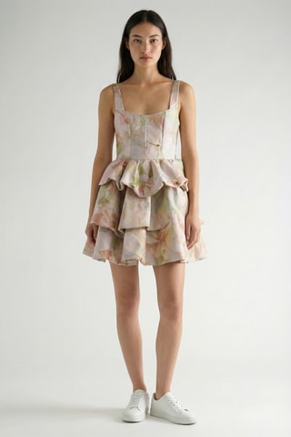 Vestido com folhos - Laranja