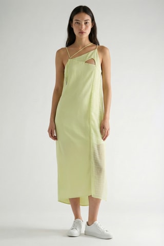 Vestido direito - Verde-pálido