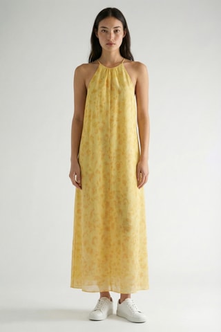 Vestido comprido em rami - Amarelo