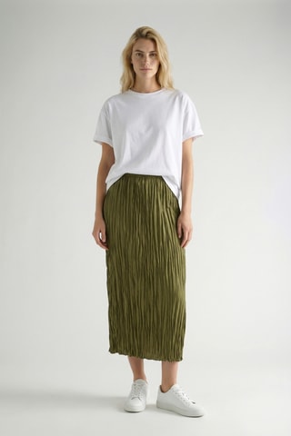 Saia plissada em seda - Caqui