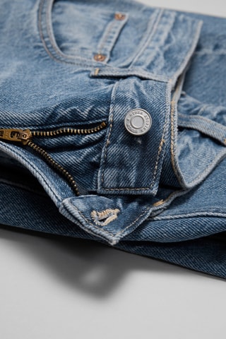 Saia direita de ganga - Azul