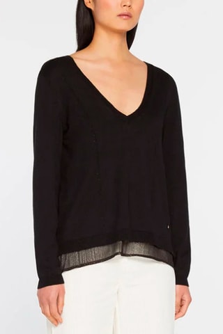 Jersey efecto doble prenda - Negro