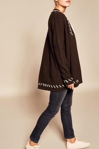 Cárdigan largo de lana y cachemir - Caqui profundo