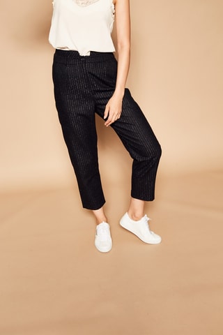 Pantalón carrot 7/8 de lana - Gris oscuro