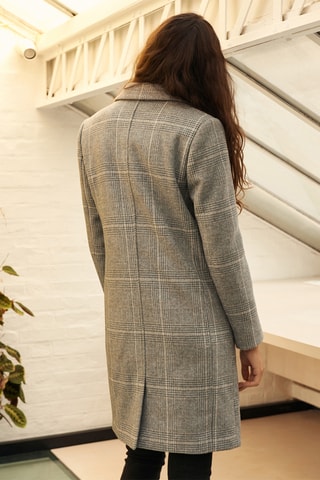 Abrigo de lana reciclada - Gris jaspeado