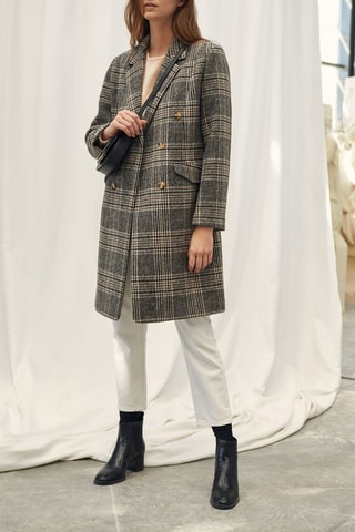 Abrigo de lana reciclada Gris oscuro