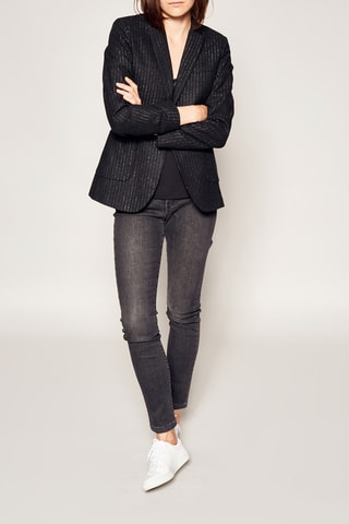 Chaqueta de rayas de lana - Gris oscuro