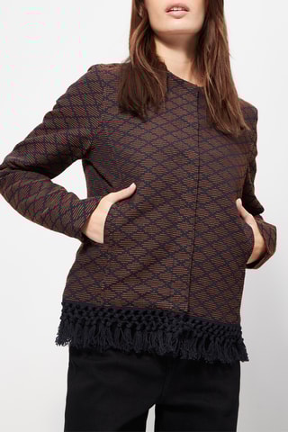 Chaqueta con flecos - Azul marino