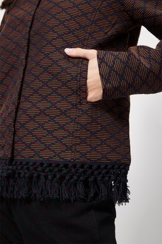 Chaqueta con flecos - Azul marino