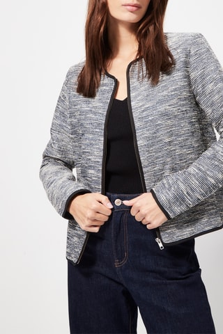 Chaqueta corta texturizada - Negro jaspeado