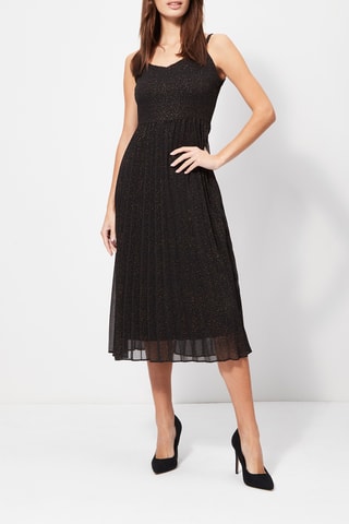 Vestido plisado - Negro