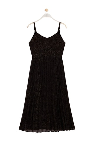 Vestido plisado - Negro