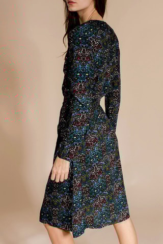 Vestido cruzado Renaissance - Azul pato y negro 