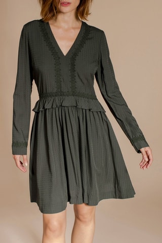 Vestido evasé Rosabella - Caqui