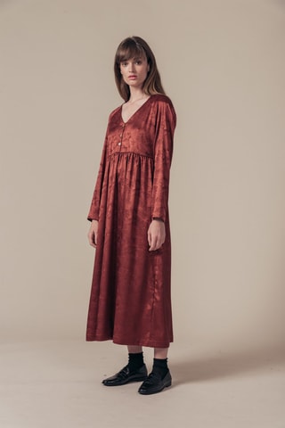 Vestido largo Rigoletta - Rojo teja