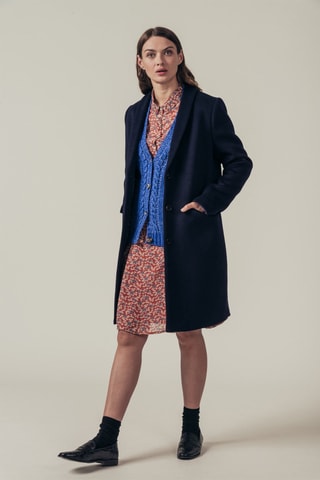 Vestido evasé Regale - Rojo y beige