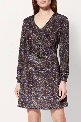 Vestido evasé Rimala - Negro y marrón