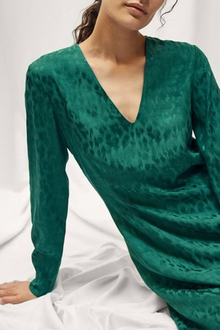 Vestido evasé - Verde esmeralda