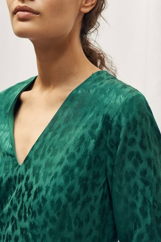 Vestido evasé - Verde esmeralda