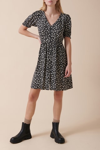 Vestido recto - 
Negro