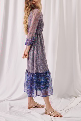 Vestido largo - 
Azul y lila